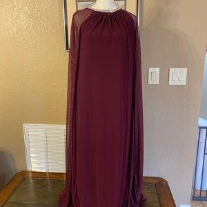 Women’s sheer overlay shimmer gown